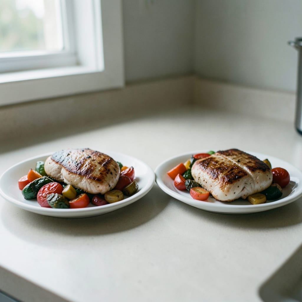 Two versions of the same dish, side by side