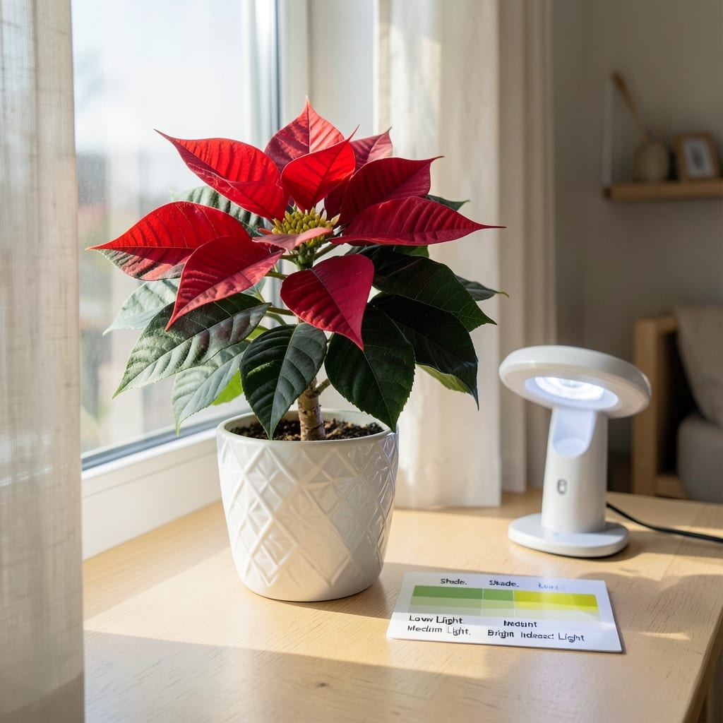 How Much Light Does a Poinsettia Plant Need: Bright Indirect Sunlight Secrets for Holiday Vibrancy